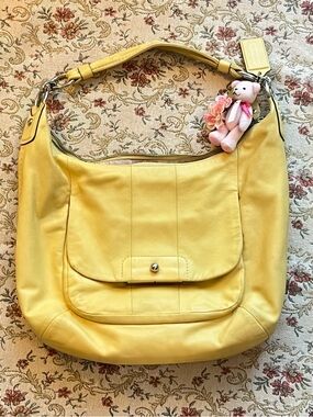 Coach butter Yellow Kristin leather hobo bag